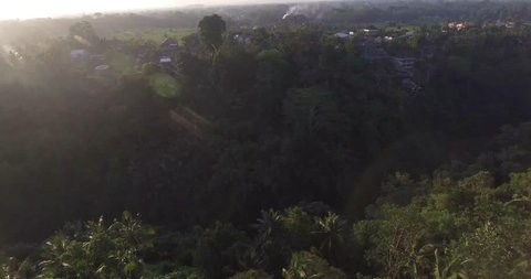 A flight over the landscape of Bali 