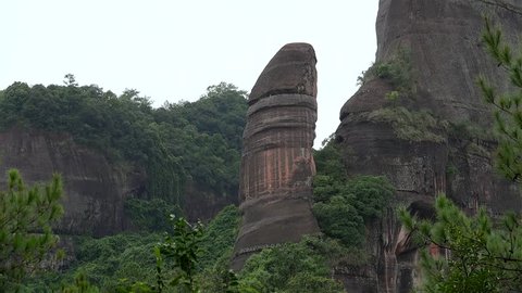 Yang Yuan Stone in the Mount Danxia geopark. Guangdong, China