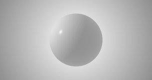 White 3D Ball Morphing with Grey Shades in Modern Seamless Loop Animated 4k Background Video.
