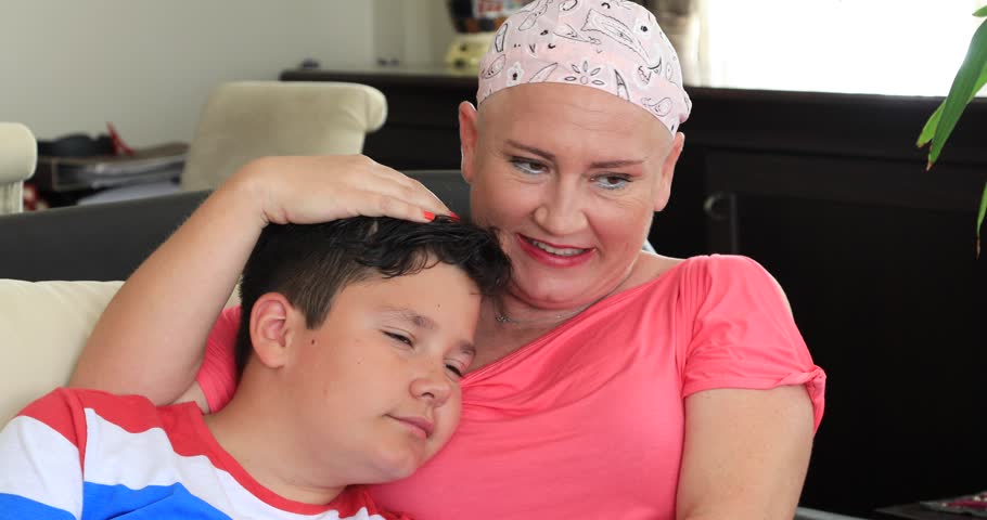 Young boy gives support his sick mother, a Healthcare Video by Derinmedia
