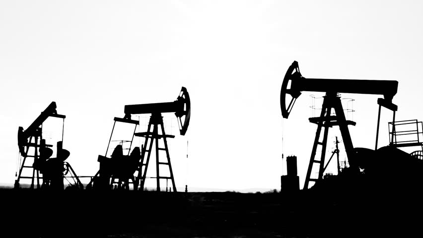 working oil pumps silhouette 