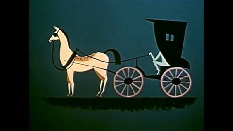 Circa 1950s Horse Buggy Car Shown Stock Footage Video (100% Royalty 