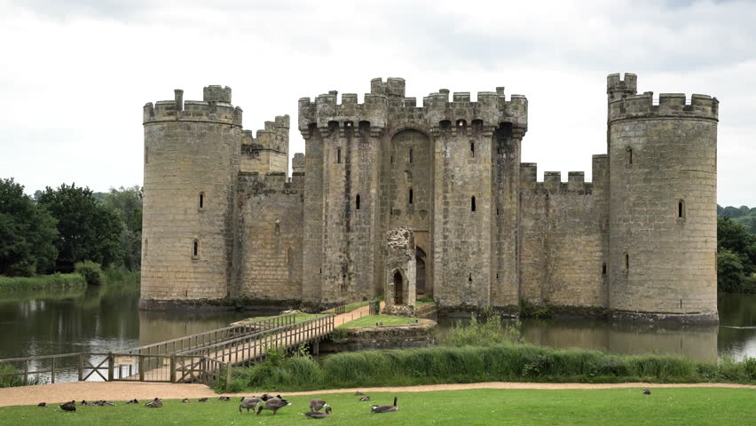 The historical Bodiam Castle at West Sussex, United Kingdom