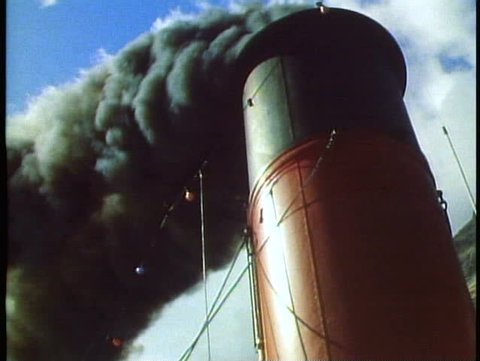 QUEENSTOWN, NEW ZEALAND, 1985,  smoke stack, black smoke