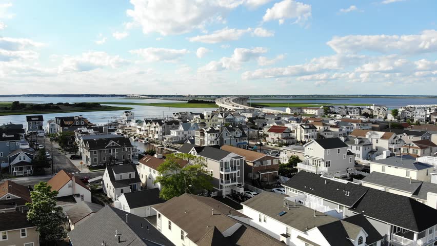 An aerial view of Ocean City New Jersey, looking towards the 9th street bridge from 10th street and Simpson!