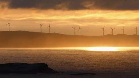 Sunset over the Albany Wind Farm, South Western Australia.