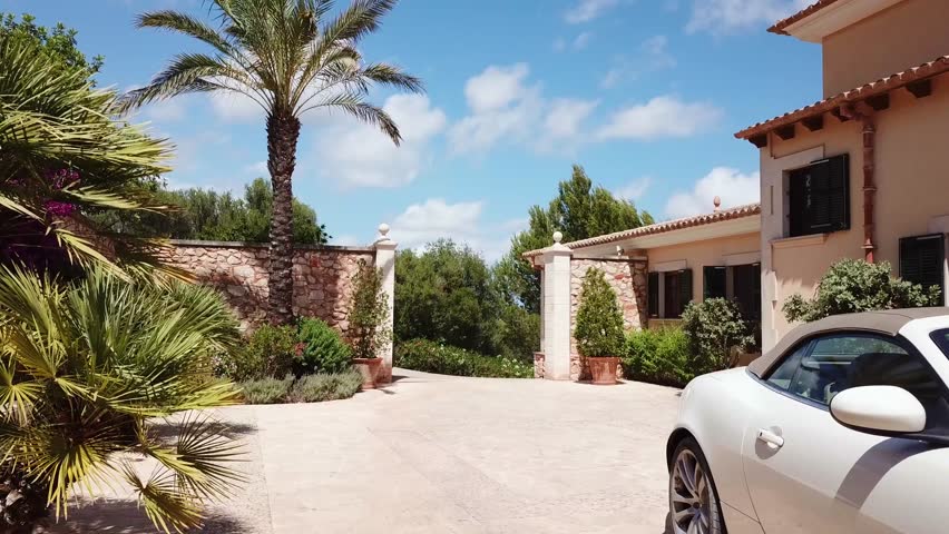 Courtyard of luxury house in Spain Royalty-Free Stock Footage #1013911004