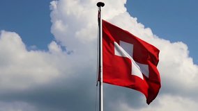 Swiss flag in slowmotion.