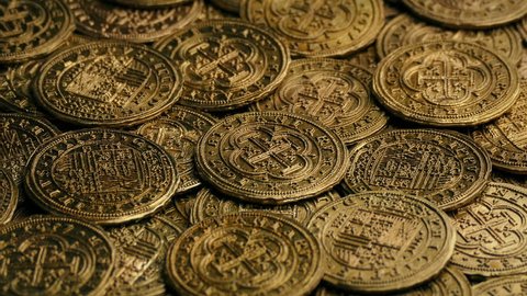 Gold Pirate Coins Rotating