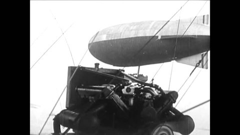 CIRCA 1920s - A silent film about the U.S. army and it's hot air balloons