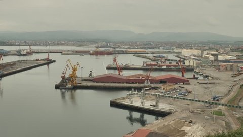 4K harbor factory view