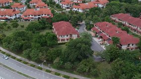Aerial Footage of residences Aerial view.