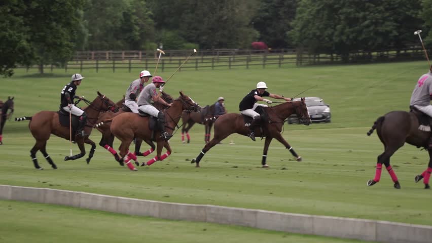 Two teams play together in Polo