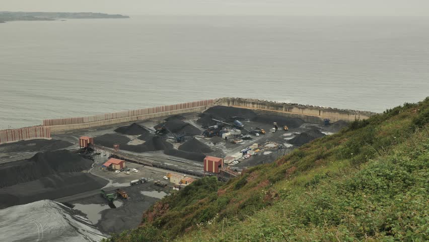 4K harbor factory view