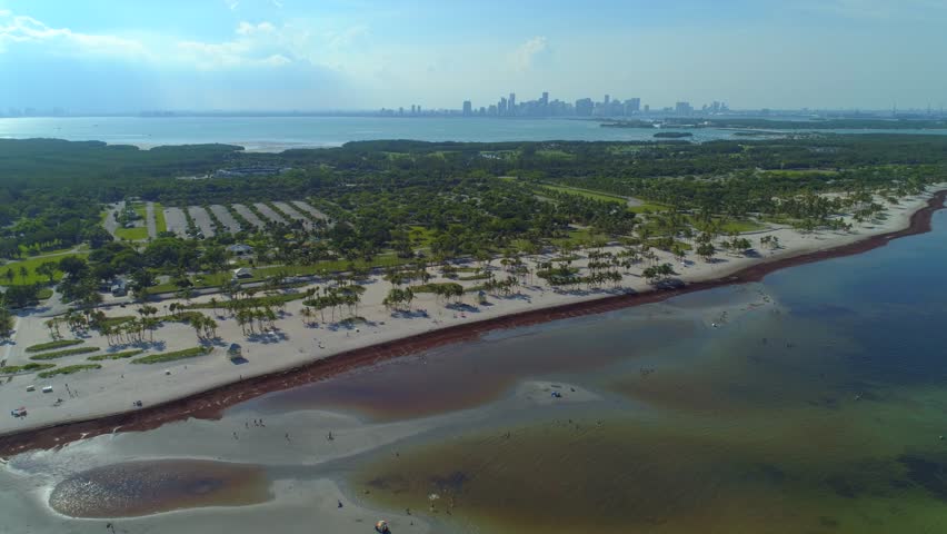 Aerial Key Biscayne Beach Florida