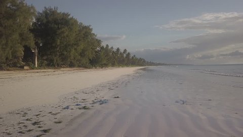 Drone Flight Beach Sansibar