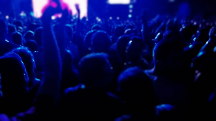 Concert crowd applause concert stage and concert hall. Crowd singing artist cheering, rock music, pop music, slow music, rap music scene shows. Serial 1-19 | Shutterstock HD Video #1013963408