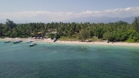 Top view aerial video of beauty nature island landscape