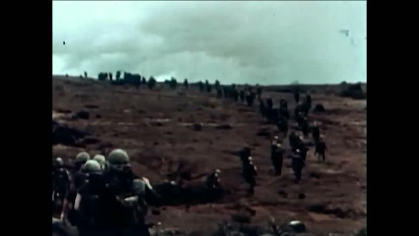 CIRCA 1960s - Troops on patrol in Vietnam in 1965.