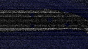 Waving flag of Honduras made of text symbols on a computer screen. Conceptual loopable animation - Powered by Shutterstock - Get 15% off with code: PIKWIZARD15
