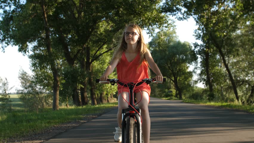 cute girl on bike