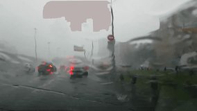 Extreme Weather Rain Storm Driving Car Video