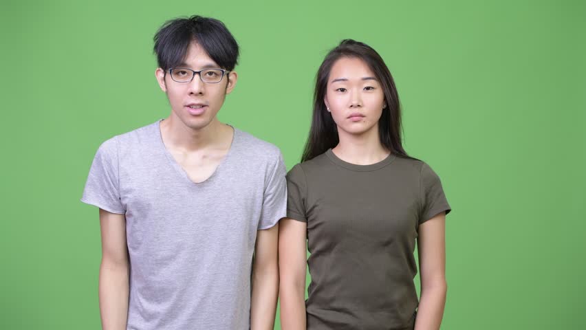 Couple young asian otngagged