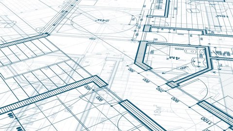 Architecture design: blueprint plan - vector illustration of a plan modern residential building 