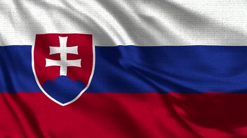 Slovakia Flag Loop - Realistic 4K - 60 fps flag of the Slovakia waving in the wind. Seamless loop with highly detailed fabric texture. Loop ready in 4k resolution