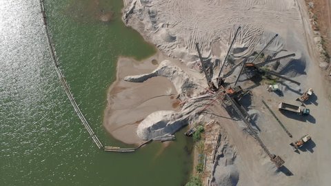 from the drone, sand factory, mine