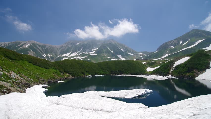 Mikuriga-ike pond and Northern alps, japan