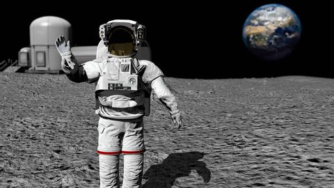 Astronaut Walking On The Moon Stock Footage Video 100 Royalty Free Shutterstock