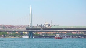 The Golden Horn Metro Bridge in Istanbul, Turkey