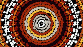 Moving random wavy texture. Psychedelic animated background. Abstract brown curved shapes. Grunge exotic tribal mandala. Looping animated footage.