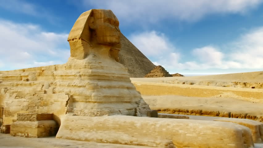 Egypt Sphinx On A Sunny Day Clouds Running