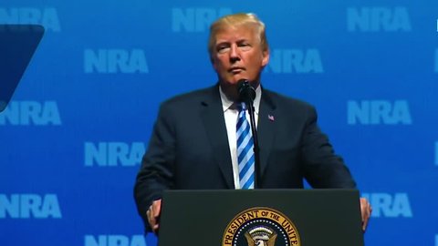 2018 - U.S. President Donald Trump speaks to the NRA about second amendment gun rights and his belief in the rule of law.