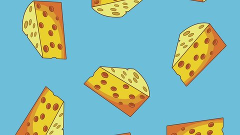 Cheeses falling background HD animation