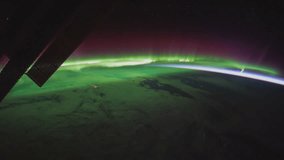 Planet Earth view seen from the International Space Station with Aurora Borealis on September 2017, Time Lapse 4K. Images courtesy of NASA Johnson Space Center.