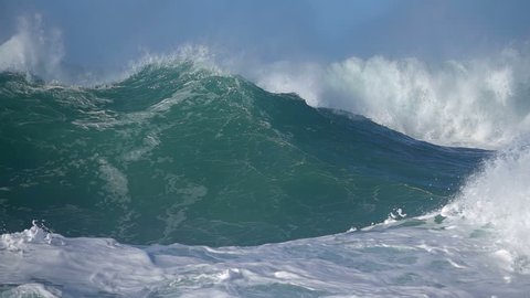Ocean big wave green water