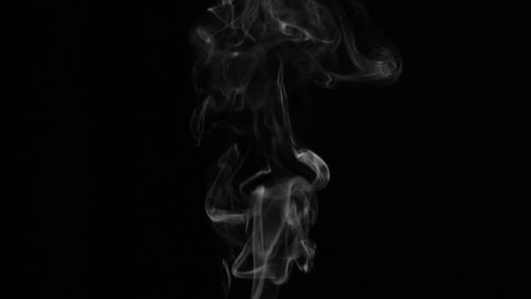White Smoke Intricate Meanders. White clearly expressed smoke slowly rises from the bottom of the screen and forms elegant twists on a black background. Filmed at a speed of 120fps