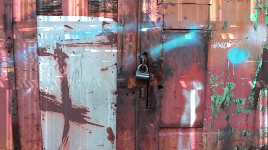 4k video. Glitch effect background, abstract, the wall with lock