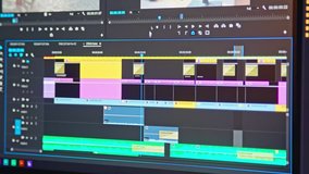 Video editing timeline - editor going through clips and frames