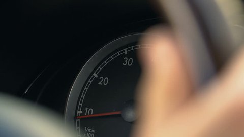 Person Driving Car Turning Steering Wheel Stock Footage Video (100%