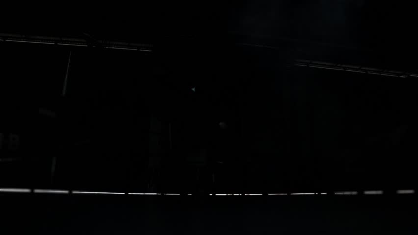 Military Hangar Interior, Fighter Aircraft Revealed With Lateral Camera Move