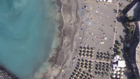 Aerial view of Tenerife island Canary Spain Atlantic ocean drone top view 4K UHD video
