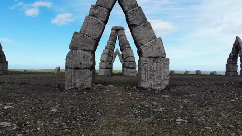 Flying through the Arctic Stonehenge Monuments