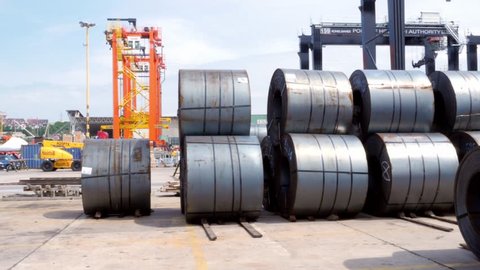 cold rolled steel sheet coils in bull in the port of Gdynia