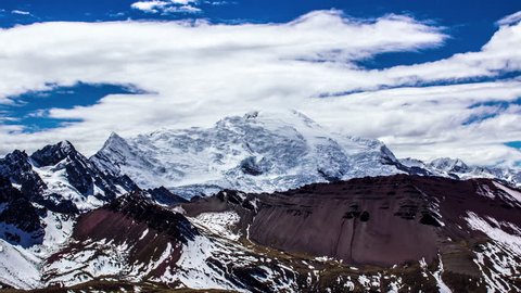 Ausangate, Glacier, Rainbow Mountain, Andean Mountain, Peru, South America, Time Lapse, 4k
