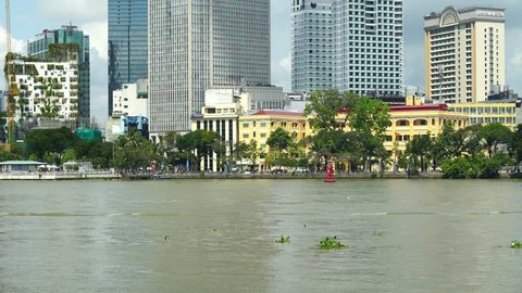 Ho Chi Minh city/Vietnam - 2018 : River scenery of Saigon (Ho Chi Minh), Vietnam. Saigon is said to be Asia second fastest growing economy by 2021.