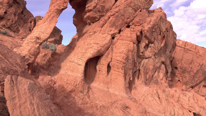 OVERTON, NEVADA - NOVEMBER 15: Looking up at Elephant Rock in Valley of Fire State Park on November 15, 2016.
